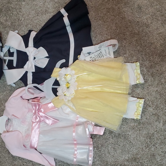 Rare Editions Kids Formal Church Sets - Yellow, Navy, Pink - Picture 3 of 7